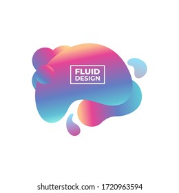 fluid design vector abstract liquid shape graphic elements. Colorful gradient fluid design. Template for presentation, logo, banner.
