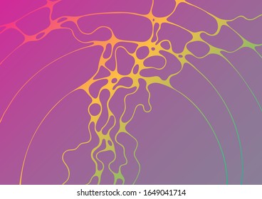 Afiche de la fiesta de la discoteca fluida fondo vectorial en colores color marrón amarillo morado. Diseño moderno de un volante de mármol. Afiche luminoso de verano con forma líquida colorida. Fondo de la tapa del fluido de los gradientes del volante del club