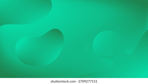 Fluid Drops on Abstract background in green Gradient illustration for Copy Space