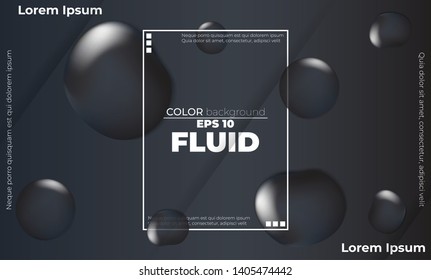  fluid drops of water on a dark canvas.Liquid  flow Fluid , Applicable for gift card cover poster,  Poster on wall poster template,  landing page, ui, ux ,coverbook,  banner, social media posted