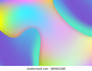Fluid dynamic. Abstract certificate, report layout. Holographic 3d backdrop with modern trendy blend. Vivid gradient mesh. Fluid dynamic background with liquid shapes and elements.