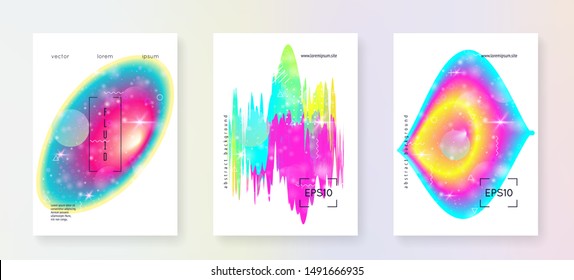 Fluid dynamic. Abstract layered hologram. Soft certificate. Modern holographic gradient, blur, mesh, blend. Creative design. Futuristic background. Fluid dynamic with shapes and elements.