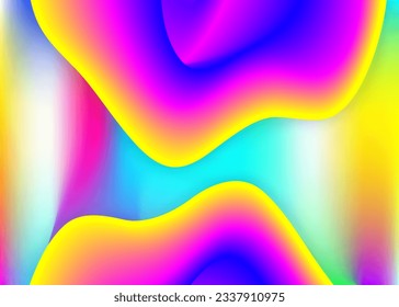Fluid dynamic. Abstract presentation, banner design. Holographic 3d backdrop with modern trendy blend. Vivid gradient mesh. Fluid dynamic background with liquid shapes and elements.