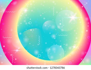 Fluid dynamic background with vibrant rainbow gradients. Dynamic hologram. Holographic cosmos. Design layout for banner, brochure and poster. Girlie fluid dynamic.