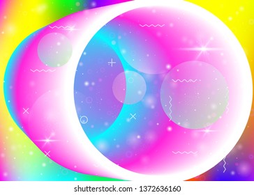 Fluid dynamic background with vibrant rainbow gradients. Dynamic hologram. Holographic cosmos. Graphic layout for cover, mobile interface and presentation. Neon fluid dynamic.