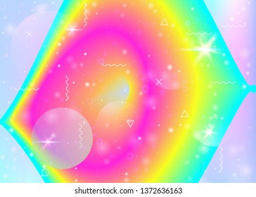 Fluid dynamic background with vibrant rainbow gradients. Dynamic hologram. Holographic cosmos. Design layout for wallpaper, mobile screen and web app. Spectrum fluid dynamic.