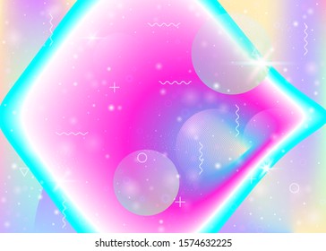 Fluid dynamic background with vibrant rainbow gradients. Dynamic hologram. Holographic cosmos. Design template for placard, placard and book. Vibrant fluid dynamic.