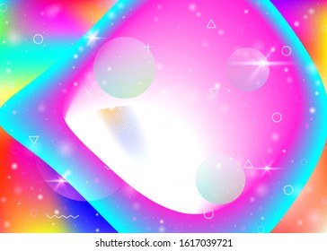 Fluid dynamic background with vibrant rainbow gradients. Dynamic hologram. Holographic cosmos. Design template for banner, web app and mobile screen. Pearlescent fluid dynamic.