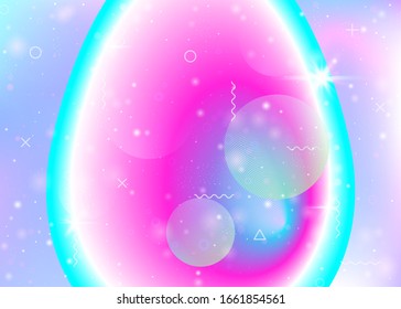 Fluid dynamic background with vibrant rainbow gradients. Dynamic hologram. Holographic cosmos. Graphic template for placard, mobile interface and annual report. Kawaii fluid dynamic.