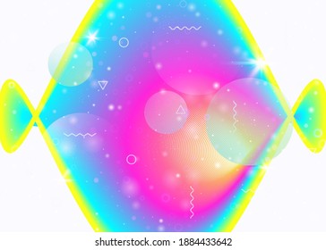 Fluid dynamic background with vibrant rainbow gradients. Dynamic hologram. Holographic cosmos. Graphic template for annual report, presentation and wallpaper. Iridescent fluid dynamic.