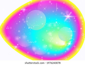 Fluid dynamic background with vibrant rainbow gradients. Dynamic hologram. Holographic cosmos. Graphic template for book, mobile screen and wallpaper. Stylish fluid dynamic.
