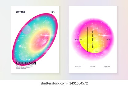 Fluid dynamic. Cosmic layered hologram. Soft certificate. Creative composition. Futuristic background. Modern holographic gradient, blur, mesh, blend. Fluid dynamic with shapes and elements.