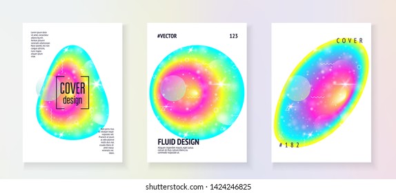 Fluid dynamic. Digital layered hologram. Soft certificate. Modern holographic gradient, blur, mesh, blend. Vibrant concept. Futuristic background. Fluid dynamic with shapes and elements.