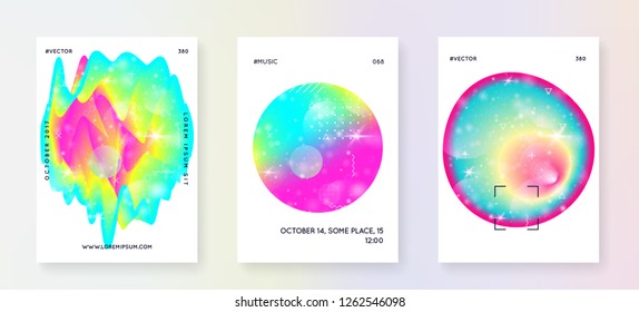 Fluid dynamic. Futuristic background. Bright concept. Cosmic layered hologram. Soft flyer. Modern holographic gradient, blur, mesh, blend. Fluid dynamic with shapes and elements.