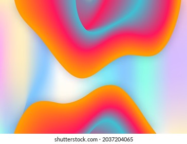 Fluid dynamic. Geometric book, invitation template. Vivid gradient mesh. Holographic 3d backdrop with modern trendy blend. Fluid dynamic background with liquid shapes and elements.