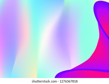 Fluid dynamic. Holographic 3d backdrop with modern trendy blend. Round banner, invitation composition. Vivid gradient mesh. Fluid dynamic background with liquid shapes and elements.