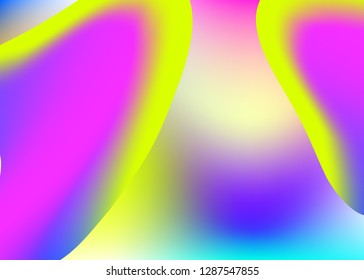 Fluid dynamic. Holographic 3d backdrop with modern trendy blend. Minimal book, invitation template. Vivid gradient mesh. Fluid dynamic background with liquid shapes and elements.