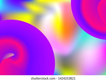 Fluid dynamic. Holographic 3d backdrop with modern trendy blend. Pop presentation, card design. Vivid gradient mesh. Fluid dynamic background with liquid shapes and elements.