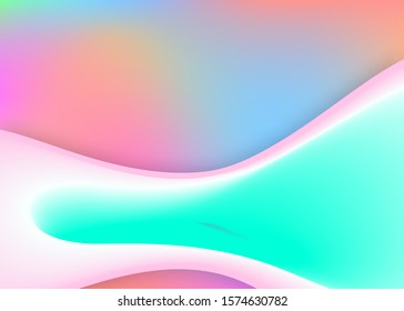 Fluid dynamic. Holographic 3d backdrop with modern trendy blend. Minimal presentation, invitation template. Vivid gradient mesh. Fluid dynamic background with liquid shapes and elements.