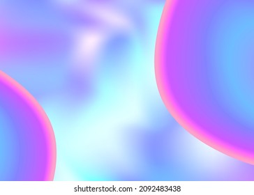 Fluid dynamic. Holographic 3d backdrop with modern trendy blend. Vivid gradient mesh. Circle presentation, invitation frame. Fluid dynamic background with liquid shapes and elements.
