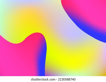 Fluid dynamic. Holographic 3d backdrop with modern trendy blend. Creative poster, card design. Vivid gradient mesh. Fluid dynamic background with liquid shapes and elements.