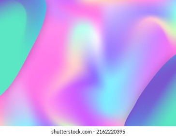 Fluid dynamic. Holographic 3d backdrop with modern trendy blend. Vibrant book, card template. Vivid gradient mesh. Fluid dynamic background with liquid shapes and elements.