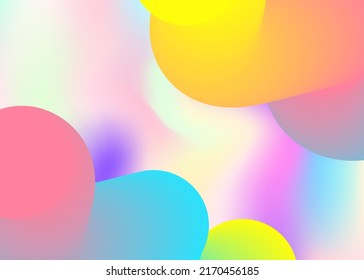 Fluid dynamic. Holographic 3d backdrop with modern trendy blend. Molecular flyer, card template. Vivid gradient mesh. Fluid dynamic background with liquid shapes and elements.