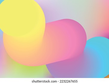 Fluid dynamic. Holographic 3d backdrop with modern trendy blend. Creative card, flyer template. Vivid gradient mesh. Fluid dynamic background with liquid shapes and elements.