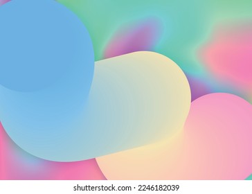 Fluid dynamic. Holographic 3d backdrop with modern trendy blend. Vivid gradient mesh. Creative report, invitation layout. Fluid dynamic background with liquid shapes and elements.