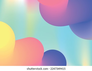 Fluid dynamic. Holographic 3d backdrop with modern trendy blend. Vivid gradient mesh. Rainbow certificate, flyer design. Fluid dynamic background with liquid shapes and elements.
