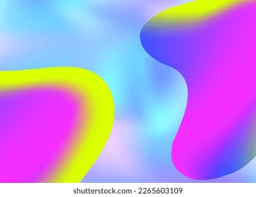 Fluid dynamic. Holographic 3d backdrop with modern trendy blend. Molecular card, poster frame. Vivid gradient mesh. Fluid dynamic background with liquid shapes and elements.