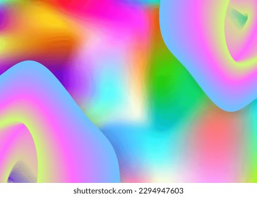 Fluid dynamic. Holographic 3d backdrop with modern trendy blend. Vivid gradient mesh. Round report, presentation frame. Fluid dynamic background with liquid shapes and elements.