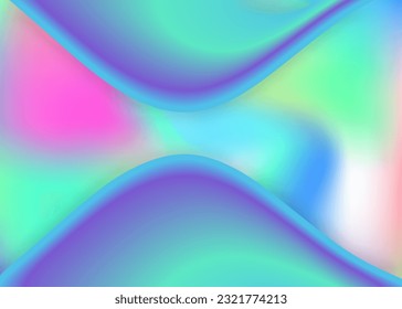 Dinámica fluida. Fondo holográfico en 3d con moderna combinación de moda. Malla gradiente vívida. Afiche de círculo, composición de pancartas. Fondo dinámico fluido con formas y elementos líquidos.