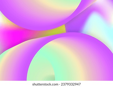 Flüssigkeitsdynamik. Holografische 3D-Umgebung mit moderner Trendmischung. Kosmisches Plakat, Flugbegleiter-Layout. Lebhaftes Farbverlauf-Netz. Flüssiger, dynamischer Hintergrund mit flüssigen Formen und Elementen.
