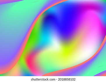 Fluid dynamic. Minimal invitation, cover design. Vivid gradient mesh. Holographic 3d backdrop with modern trendy blend. Fluid dynamic background with liquid shapes and elements.
