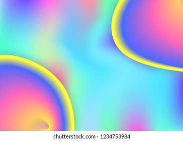 Fluid dynamic. Minimalist flyer, wallpaper composition. Holographic 3d backdrop with modern trendy blend. Vivid gradient mesh. Fluid dynamic background with liquid shapes and elements.