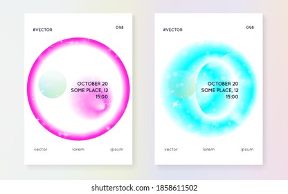 Fluid dynamic. Modern holographic gradient, blur, mesh, blend. Colorful layered hologram. Soft invitation. Pearlescent concept. Futuristic background. Fluid dynamic with shapes and elements.