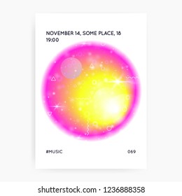 Fluid dynamic. Molecular layered hologram. Soft flyer. Modern holographic gradient, blur, mesh, blend. Futuristic background. Transparent concept. Fluid dynamic with shapes and elements.