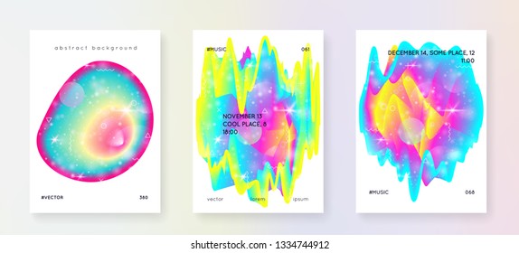 Fluid dynamic. Neon concept. Geometric layered hologram. Soft certificate. Modern holographic gradient, blur, mesh, blend. Futuristic background. Fluid dynamic with shapes and elements.