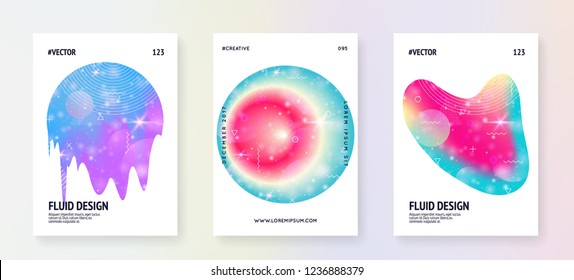 Fluid dynamic. Pearlescent layout. Vivid layered hologram. Soft poster. Modern holographic gradient, blur, mesh, blend. Futuristic background. Fluid dynamic with shapes and elements.