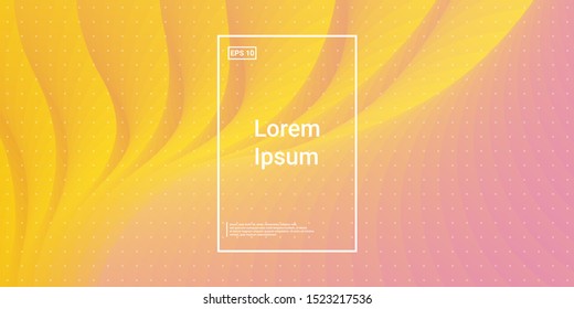 Fluid Dynamic Shape. Minimal Creative Templates. Wavy Blend Pink, Yellow. Vibrant, Simple Effect. Minimal Dynamic Web Applications. Mobile Illustration Flyer. Vector Template Design.
