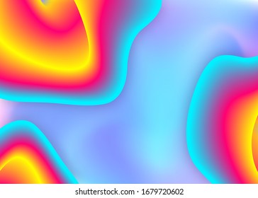 Fluid dynamic. Soft invitation, presentation template. Holographic 3d backdrop with modern trendy blend. Vivid gradient mesh. Fluid dynamic background with liquid shapes and elements.