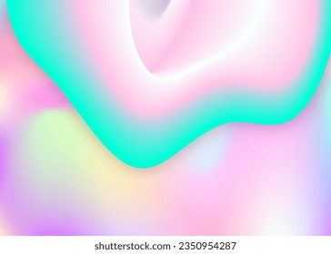Fluid dynamic. Soft magazine, cover template. Holographic 3d backdrop with modern trendy blend. Vivid gradient mesh. Fluid dynamic background with liquid shapes and elements.