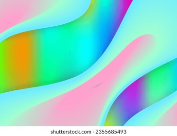 Fluid dynamic. Soft report, poster template. Vivid gradient mesh. Holographic 3d backdrop with modern trendy blend. Fluid dynamic background with liquid shapes and elements.
