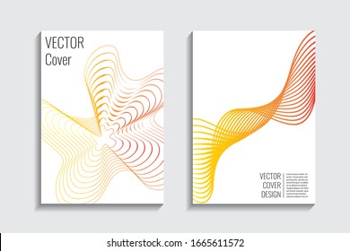 Fluid dynamic template.  Web desing background. Creative graphic elements. Yellow red airy lines. Trendy gradient background. Minimal geometric cover. 3d futuristic concept. Vector digital graphic.