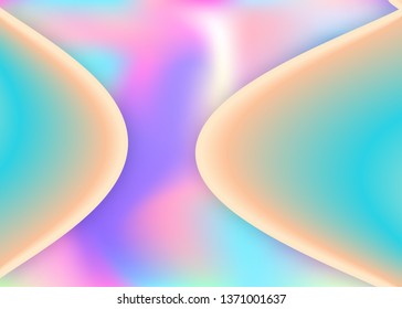 Fluid dynamic. Vibrant card, cover layout. Holographic 3d backdrop with modern trendy blend. Vivid gradient mesh. Fluid dynamic background with liquid shapes and elements.