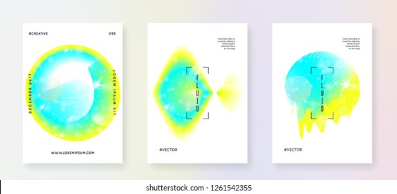 Fluid dynamic. Vibrant concept. Futuristic background. Retro layered hologram. Soft poster. Modern holographic gradient, blur, mesh, blend. Fluid dynamic with shapes and elements.