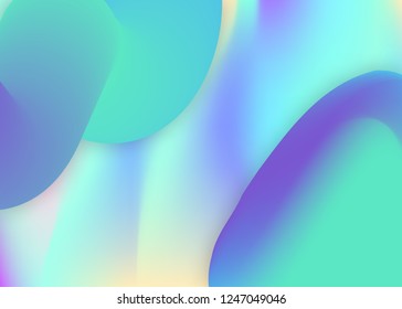 Fluid dynamic. Vivid gradient mesh. Futuristic invitation, book frame. Holographic 3d backdrop with modern trendy blend. Fluid dynamic background with liquid shapes and elements.