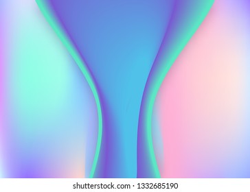 Fluid dynamic. Vivid gradient mesh. Holographic 3d backdrop with modern trendy blend. Molecular wallpaper, presentation design. Fluid dynamic background with liquid shapes and elements.