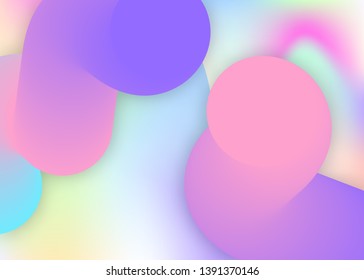Fluid dynamic. Vivid gradient mesh. Psychedelic flyer, presentation template. Holographic 3d backdrop with modern trendy blend. Fluid dynamic background with liquid shapes and elements.